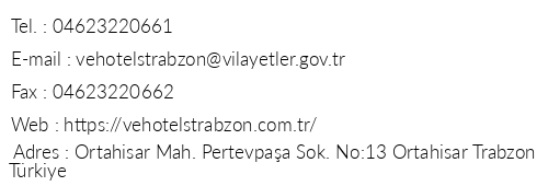 Ve Hotels Trabzon telefon numaralar, faks, e-mail, posta adresi ve iletiim bilgileri